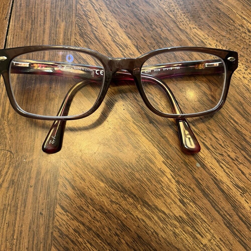 Ray-Ban RB 5286 5628 Brown Marble Full Rim Eyeglasses Frames Only 51-18-135